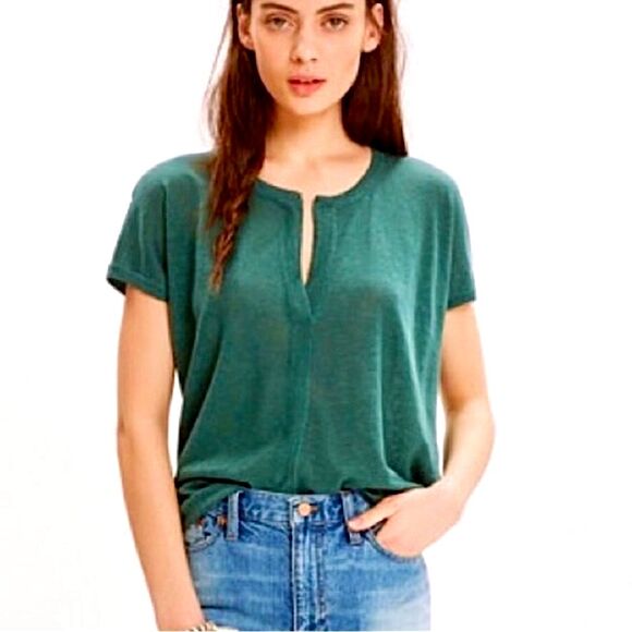 Madewell Tops - Madewell Interlude Linen Oversized Cap Sleeve Sweater Top Sz M